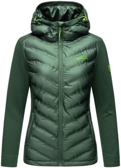 Dames Gewatteerde Jas Nimm mich mit – Getailleerd, Stijlvol & Comfortabel met Capuchon Groen - XS