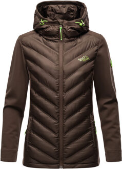 Dames Gewatteerde Jas Nimm mich mit – Getailleerd, Stijlvol & Comfortabel met Capuchon - maat Bruin