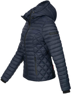 dames gewatteerde jas Samtpfote met afneembare capuchon & ribboorden Blauw