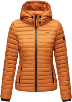 dames gewatteerde jas Samtpfote met afneembare capuchon & ribboorden Bruin