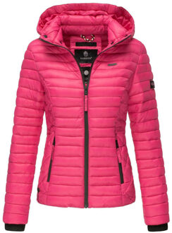 dames gewatteerde jas Samtpfote met afneembare capuchon & ribboorden - maat S Roze