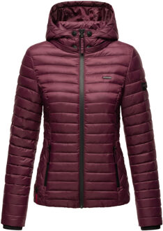 dames gewatteerde jas Samtpfote met afneembare capuchon & ribboorden - maat XS Rood