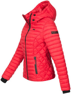 dames gewatteerde jas Samtpfote met afneembare capuchon & ribboorden Rood - XS