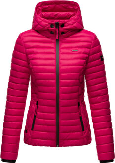 dames gewatteerde jas Samtpfote met afneembare capuchon & ribboorden Rood