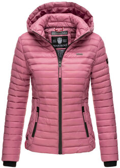 dames gewatteerde jas Samtpfote met afneembare capuchon & ribboorden Roze - XS