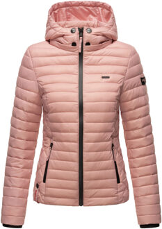 dames gewatteerde jas Samtpfote met afneembare capuchon & ribboorden Roze