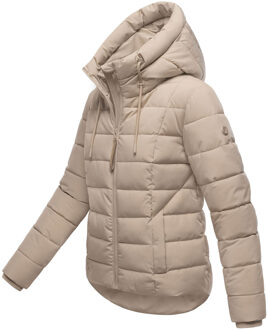 dames gewatteerde jas Tayenaa met capuchon & fleecezakken Beige - L
