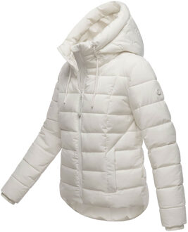 dames gewatteerde jas Tayenaa met capuchon & fleecezakken - maat M Wit