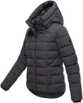 dames gewatteerde jas Tayenaa met capuchon & fleecezakken - maat XL Grijs