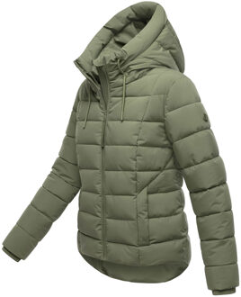 dames gewatteerde jas Tayenaa met capuchon & fleecezakken - maat XS Groen