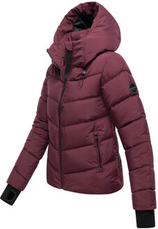 dames gewatteerde jas Yukanii met capuchon & vrouwelijke pasvorm - maat M Rood
