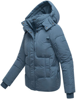 dames gewatteerde jas Zauberlicht met fleecevoering & capuchon Blauw - L