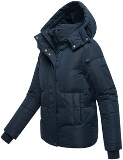 dames gewatteerde jas Zauberlicht met fleecevoering & capuchon Blauw - L