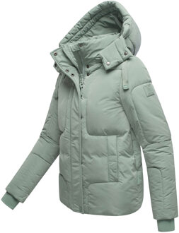 dames gewatteerde jas Zauberlicht met fleecevoering & capuchon - maat L Groen
