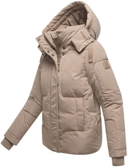 dames gewatteerde jas Zauberlicht met fleecevoering & capuchon - maat M Grijs