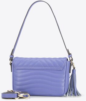 Dames Gewatteerde Leren Handtas met Kwastje, Lichtpaars - maat