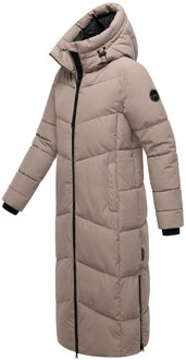 dames gewatteerde mantel Firella met capuchon & tweewegrits Grijs - 4XL