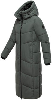 dames gewatteerde mantel Firella met capuchon & tweewegrits Groen - 3XL