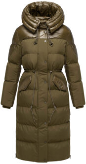 dames gewatteerde mantel Knusperherz met taillekoord & capuchon - maat Beige