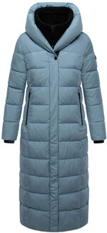 dames gewatteerde mantel Pakoraa met afneembare teddy kraag Blauw - S