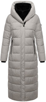 dames gewatteerde mantel Pakoraa met afneembare teddy kraag Grijs - 2XL