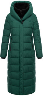 dames gewatteerde mantel Pakoraa met afneembare teddy kraag Groen - XL