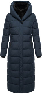 dames gewatteerde mantel Pakoraa met afneembare teddy kraag - maat 2XL Blauw
