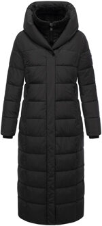 dames gewatteerde mantel Pakoraa met afneembare teddy kraag - maat 2XL Zwart