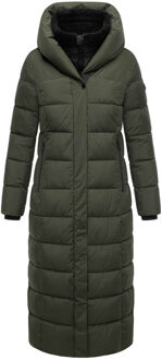 dames gewatteerde mantel Pakoraa met afneembare teddy kraag - maat 3XL Groen