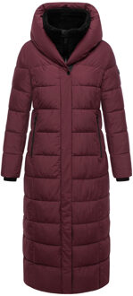 dames gewatteerde mantel Pakoraa met afneembare teddy kraag Rood - S