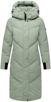dames gewatteerde mantel Teonaa met capuchon & sportief-elegant design - maat 2XL Groen