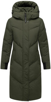 dames gewatteerde mantel Teonaa met capuchon & sportief-elegant design - maat 4XL Groen