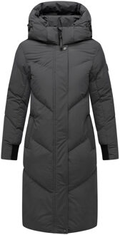 dames gewatteerde mantel Teonaa met capuchon & sportief-elegant design - maat M Grijs