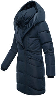 dames gewatteerde mantel Virenaa met layer-look & fleecevoering Blauw - XL