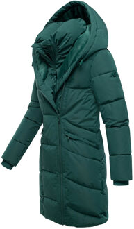 dames gewatteerde mantel Virenaa met layer-look & fleecevoering Groen