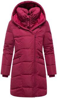 dames gewatteerde mantel Virenaa met layer-look & fleecevoering Rood