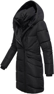 dames gewatteerde mantel Virenaa met layer-look & fleecevoering Zwart