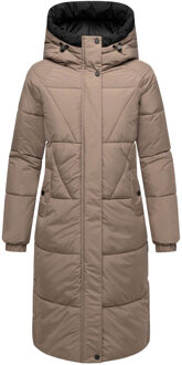 dames gewatteerde mantel Yaskaa met capuchon & fleecevoering Grijs - 3XL