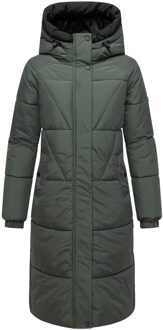 dames gewatteerde mantel Yaskaa met capuchon & fleecevoering Groen - XL