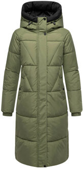 dames gewatteerde mantel Yaskaa met capuchon & fleecevoering Groen - XL