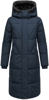 dames gewatteerde mantel Yaskaa met capuchon & fleecevoering - maat 3XL Blauw