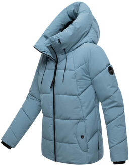 dames gewatteerde winterjas Kuscheltatze XVI met capuchon Blauw