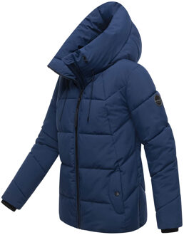 dames gewatteerde winterjas Kuscheltatze XVI met capuchon Blauw