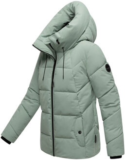 dames gewatteerde winterjas Kuscheltatze XVI met capuchon Groen - S