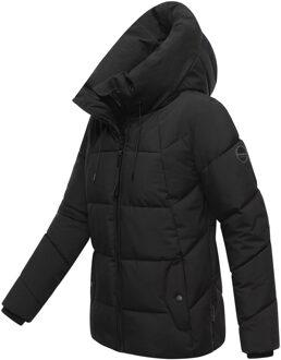 dames gewatteerde winterjas Kuscheltatze XVI met capuchon Zwart - XS