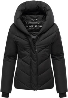 dames gewatteerde winterjas Nadiraa met 2-in-1 design & capuchon Zwart - 2XL