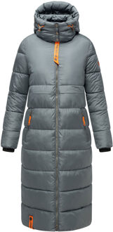 dames gewatteerde wintermantel Kristallblume – Warm & Trendy Blauw - L