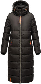 dames gewatteerde wintermantel Kristallblume – Warm & Trendy Zwart - XL