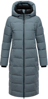 dames gewatteerde wintermantel Lanitaa XVI met afneembare capuchon Blauw - 5XL