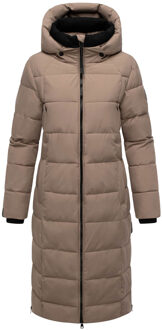 dames gewatteerde wintermantel Lanitaa XVI met afneembare capuchon Grijs - 2XL